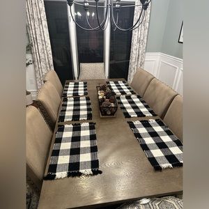 12 Buffalo Check Placemats & two 70” Runners